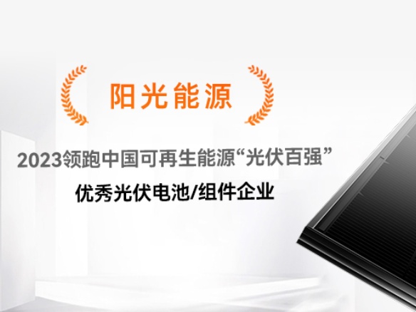 高光時(shí)刻 | 陽光能源榮獲2023領(lǐng)跑中國可再生能源“光伏百強(qiáng)”優(yōu)秀光伏組件企業(yè)獎(jiǎng)項(xiàng)